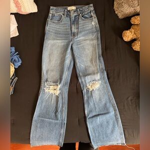 Abercrombie & Fitch Light Blue Distressed Straight Leg Jeans